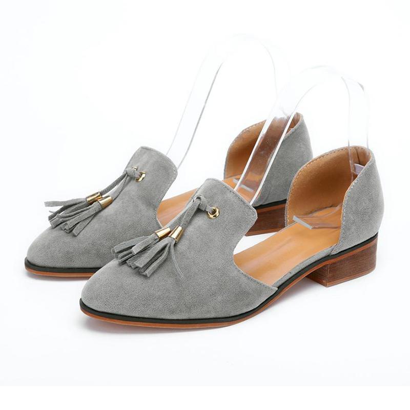 Women Flat Heel Artificial Suede Plus Size Loafers