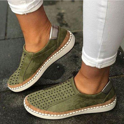 Women Flat Heel Casual Shoes PU Elastic Band Daily Sneakers